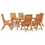 vidaXL Ensemble de salle à manger pour jardin 7 Pièces Marron