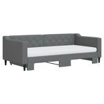 vidaXL Lit de jour avec gigogne et matelas gris foncé 90x190 cm tissu
