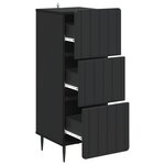 vidaXL Armoire à tiroirs 33 x 34 5 x 92 cm Bois d'ingénierie Noir