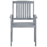 vidaXL Chaises de jardin avec coussins 2 Pièces Gris Bois d'acacia massif