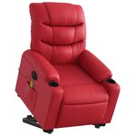 vidaXL Fauteuil inclinable de massage électrique rouge similicuir