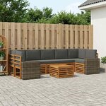 vidaXL Ensemble de canapés d'extérieur 8 Pièces Naturel et Anthracite