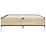 vidaXL Cadre de lit chêne sonoma 160x200 cm bois d'ingénierie et métal