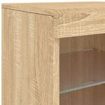 vidaXL Buffet avec lumières LED chêne sonoma 41x37x67 cm
