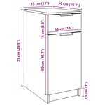 vidaXL Armoire de bureau chêne artisanal 33x50x75 cm bois d'ingénierie