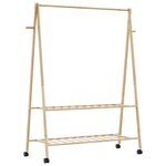vidaXL Porte-vêtements et étagères roulettes 132x45 5x155 5cm bambou
