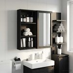 vidaXL Armoire murale de salle de bain Chêne Noir 30 x 10 x 60 5 cm