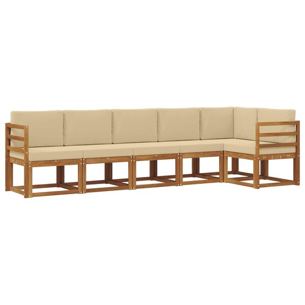 vidaXL Ensemble de canapés d'extérieur 6 pc Naturel et Beige