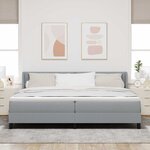 vidaXL Lit boxspring avec matelas avec matelas Gris clair 200 x 200 cm