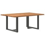 vidaXL Table à manger avec bord naturel 180x100x74cm bois massif chêne