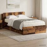 vidaXL Cadre de lit avec rangement Bois ancien 120 x 200 cm