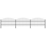 vidaXL Clôture de jardin à dessus en lance Acier (0 75-1)x5 1 m Noir