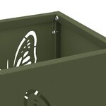 vidaXL Porte-parapluies Vert Olive Métal Moyen Décoratif