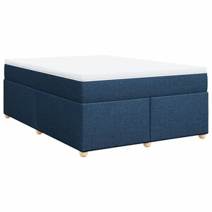 vidaXL Sommier à lattes de lit avec matelas Bleu 160x200 cm Tissu