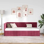 vidaXL Cadre de lit d'angle Bordeaux 80 cm x 200 cm tissu