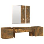 vidaXL Ensemble de meubles de couloir Chêne fumé Bois d'ingénierie