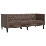 vidaXL Canapé à 3 places Chesterfield marron similicuir