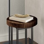 vidaXL Plateau de table Marron foncé Ø 30 x 4 cm Bois de chêne massif