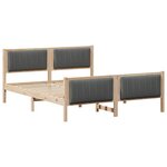 vidaXL Cadre de lit avec tête de lit marron et gris foncé 150 x 200 cm