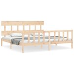 vidaXL Cadre de lit avec tête de lit 200x200 cm bois massif