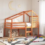 vidaXL Lit haut sans matelas cire marron 80x200 cm bois de pin massif