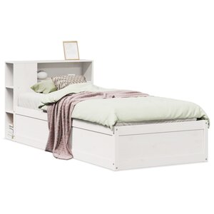 vidaXL Cadre de lit sans matelas blanc 75x190 cm bois de pin massif
