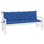 vidaXL Coussins de banc jardin lot de 2 bleu 180x50x7 cm tissu Oxford