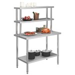 vidaXL Table de travail de cuisine avec étagère 120x60x150 cm Inox