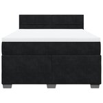 vidaXL Sommier à lattes de lit et matelas Noir 160x200 cm Velours