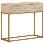 vidaXL Table console 90x30x76 cm bois massif de manguier et fer