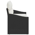 vidaXL Canapé de jardin avec coussin Noir 123 x 62 x 69 cm polyrotin