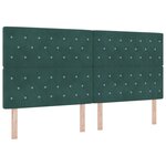 vidaXL Lit à ressorts avec tête de lit Vert foncé 200 x 200 cm Velours