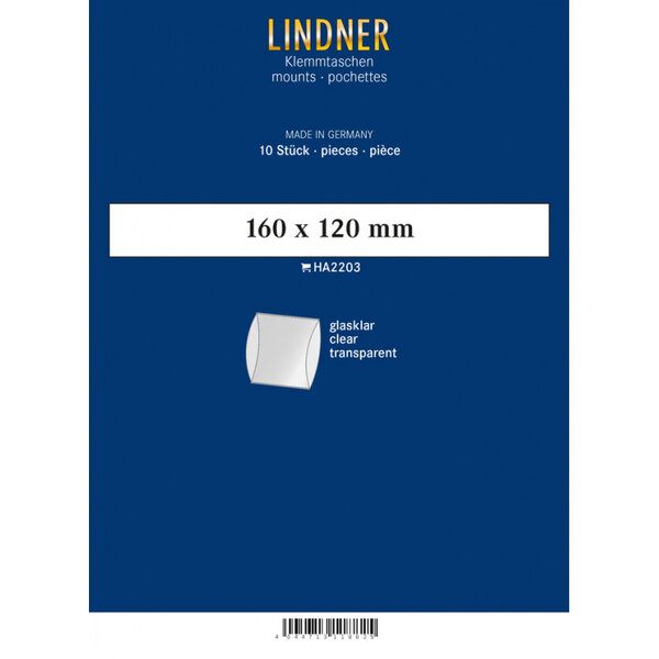 Bandes double soudure 160 x 120 mm pour blocs de timbres. Fond - Transparent