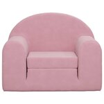 vidaXL Canapé-lit pour enfants rose peluche douce