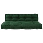 Coussin de canapé sur palette vidaXL avec dossier en tissu vert