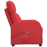 Vidaxl fauteuil de massage électrique rouge similicuir