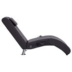 vidaXL Chaise longue de massage avec oreiller marron similicuir
