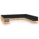 vidaXL Salon de jardin 13 Pièces avec coussins anthracite Pin massif
