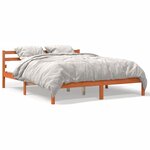 vidaXL Cadre de lit sans matelas cire marron 200x200cm bois pin massif