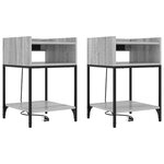 vidaXL Armoires de chevet 2 Pièces Sonoma gris 40 x 40 x 61 cm