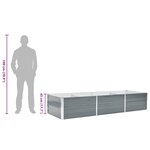 vidaXL Lit surélevé de jardin Acier galvanisé 240x80x45 cm Gris