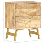 vidaXL Table de chevet 40x30x50 cm Bois de manguier massif