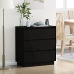 Table de chevet vidaXL avec LED Chêne noir 71x34 5x75 cm Bois d'ingénierie