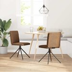 vidaXL Chaise à manger marron similicuir daim