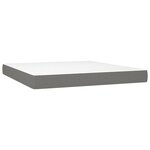 vidaXL Sommier à lattes de lit avec matelas Gris foncé 200x200cm Tissu
