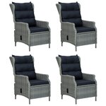 vidaXL Ensemble à manger de jardin 5Pièces Gris clair Résine tressée