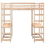vidaXL Lit superposé et bureau et échelle 160x200cm bois de pin massif