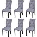 vidaXL Chaises à manger lot de 6 gris clair tissu