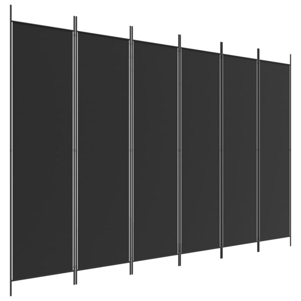 vidaXL Cloison de séparation 6 panneaux Noir 300x200 cm Tissu