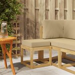 vidaXL Banc de Jardin Blanc 43 x 43 x 45 cm Bois d'Acacia Massif